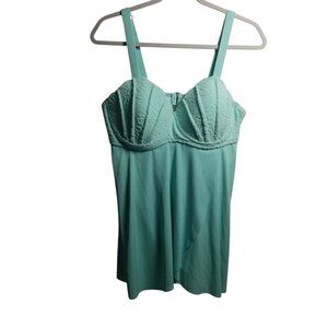 NWOT Women's One-Piece Mint Green Croquette Fairy Swimsuit Sz XL